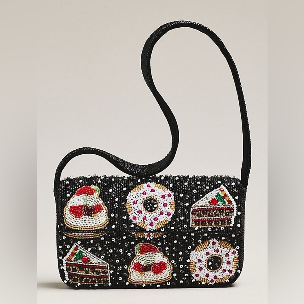 Anthropologie The Fiona Beaded Bag Holiday Desserts NWT
